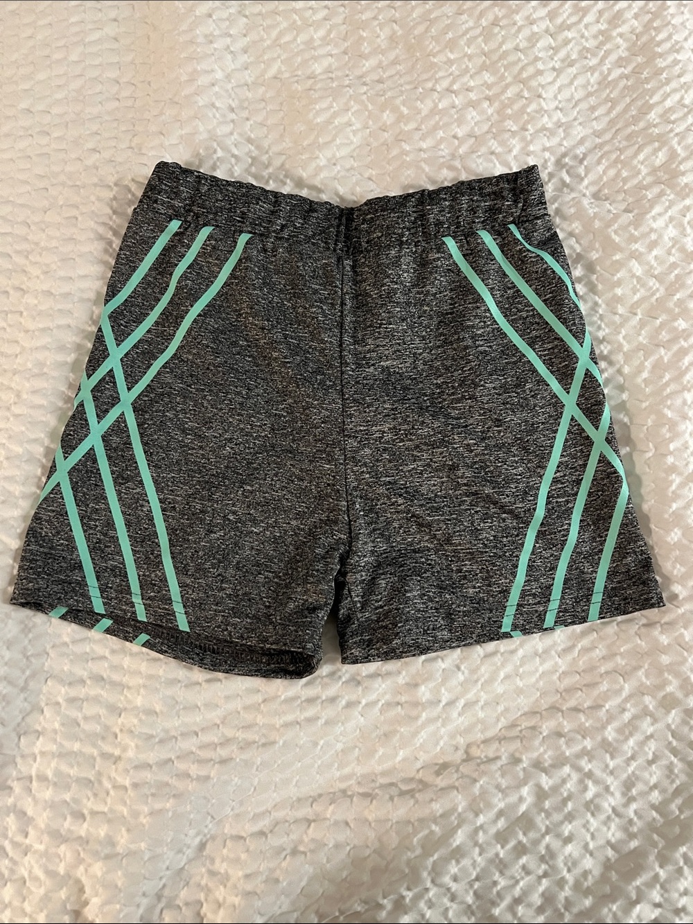 Athletic Performance Shorts - Gray with Mint Accents